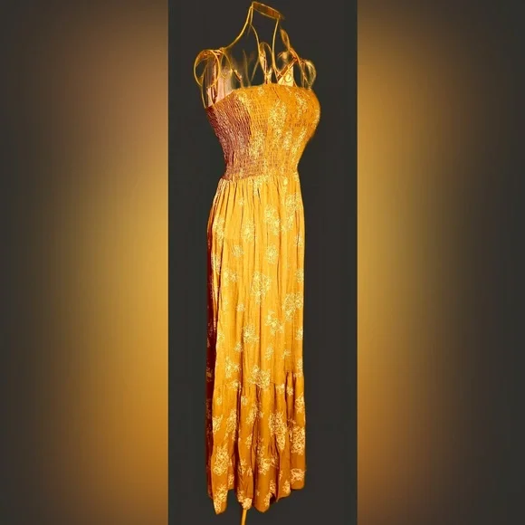 Only 1 Left: NWT Ces Femme Trendy Wide Leg Camel Boho Jumpsuit, 100% Rayon, Med - Picture 12 of 16